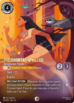 Pocahontas & Meeko - Adventurous Friends card