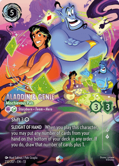 Aladdin & Genie - Mischievous Pals card