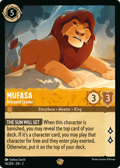 Mufasa - Betrayed Leader card