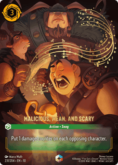 Malicious, Mean, and Scary card